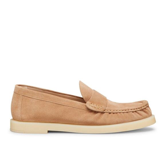 Stuart Weitzman Blake Suede Loafer - 7.5b / 37.5eu New Camel Cream